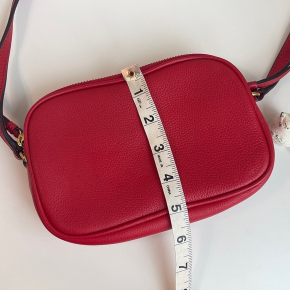 Banana Republic Red Genuine Leather Double Entry Crossbody Bag - Picture 14 of 16